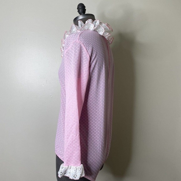 Vintage Ruffle Collar Long Sleeve Bodysuit size VTG 18 Fit's Like a Large - Picture 3 of 8